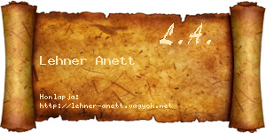 Lehner Anett névjegykártya